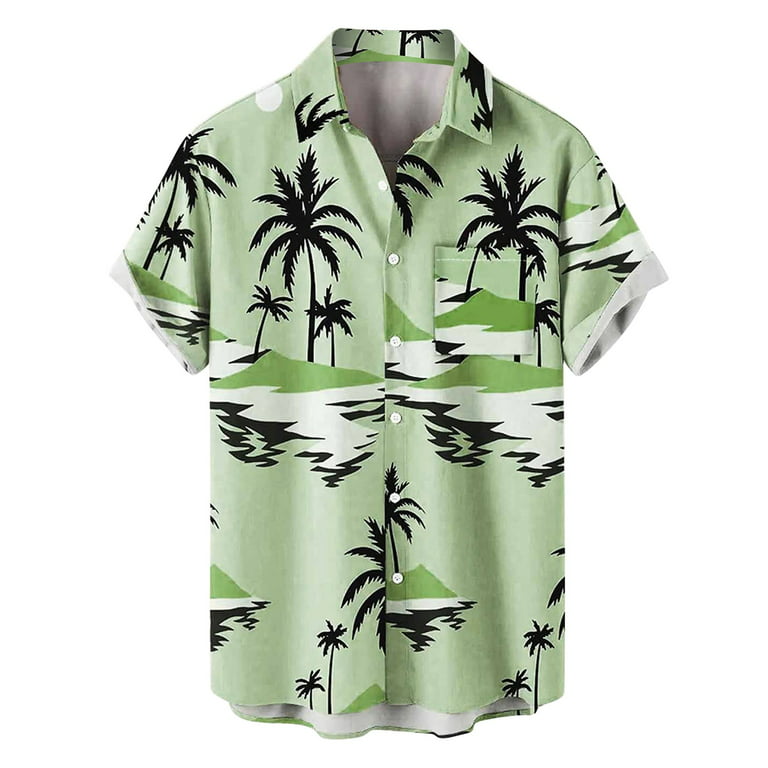 HSMQHJWE Running Gear For Men Big & Tall Shirts For Men Mens Floral  Hawaiian Shirts Short Sleeve Button Down Beach Shirts Casual Men