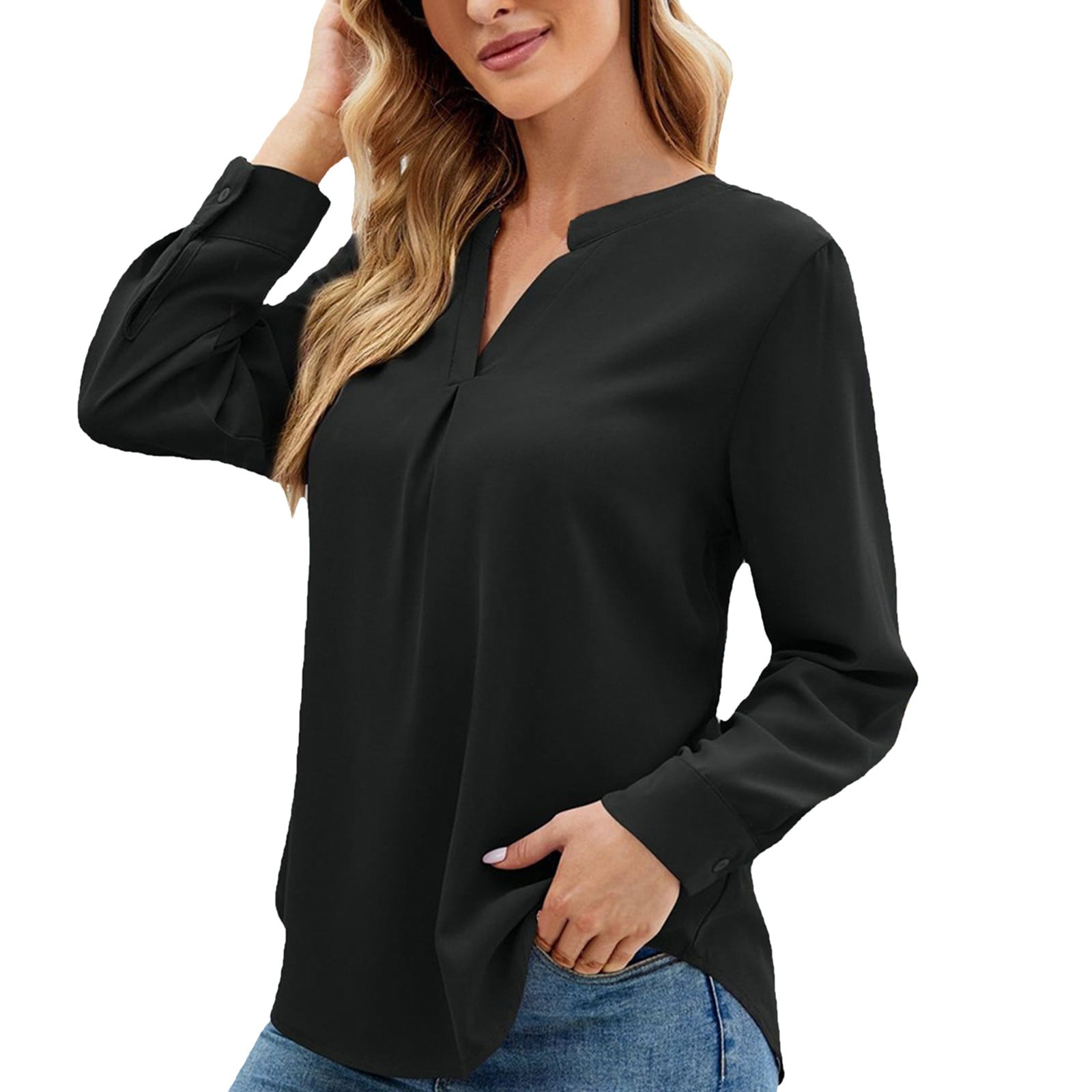 Youngnet,Women's Clothes Summer,v Neck Tops,5 Dollar Bill,80 s Outfits for  Women,1 Dollar Items for Teens,Casual Tshirt womenzipper Tops,Black  Oversized Shirt,Women Black Tunic top, at  Women's Clothing store