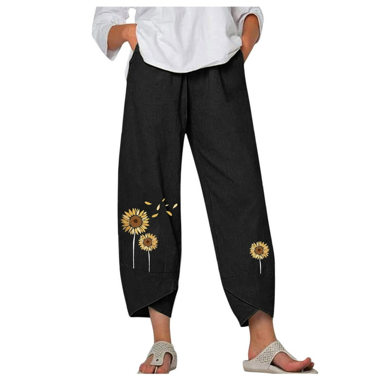 HSMQHJWE Simply Vera Wang Pants Women'S Dress Pant Boho Baggy Pocket For  Women Sweatpants Wide-Leg Printing Pants Pants Pants Silk Sweatpants Women  