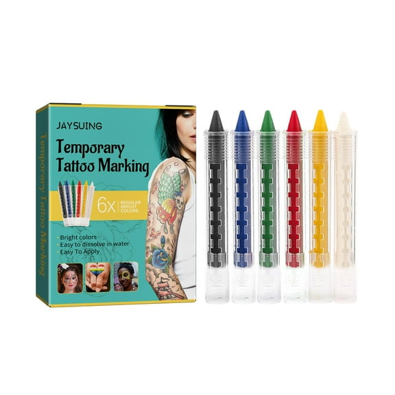HSMQHJWE Stencil compatible with Machine Thermal Tattoo Temporary Pen Multicolor Solid Color Face Arm Makeup Diy Party Atmosphere Pen 6ML in Grown Hair