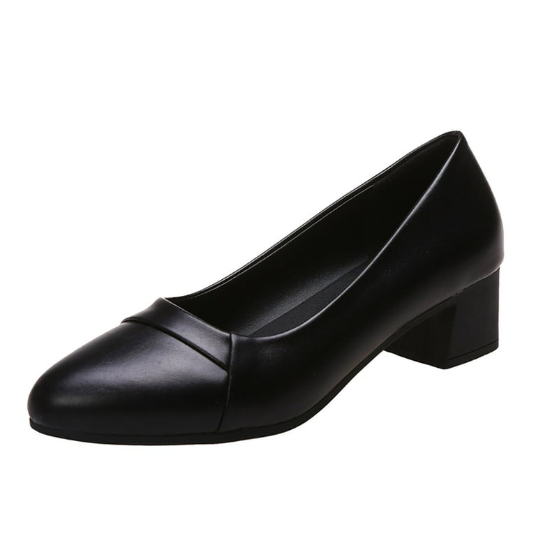 Hsmqhjwe Tan Shoes Women Womens Closed Toe Shoes Fashion Summer and Autumn Women Pumps Shoes Pointed Toe Solid Color Simple Style Medium Heel Thick