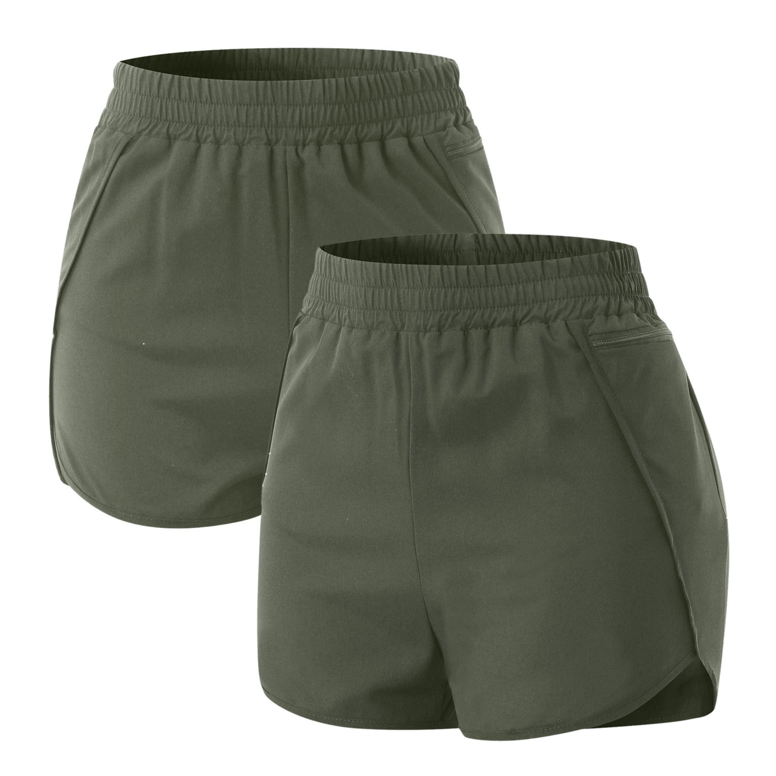 Women's Training Loose Shorts in Military Duck