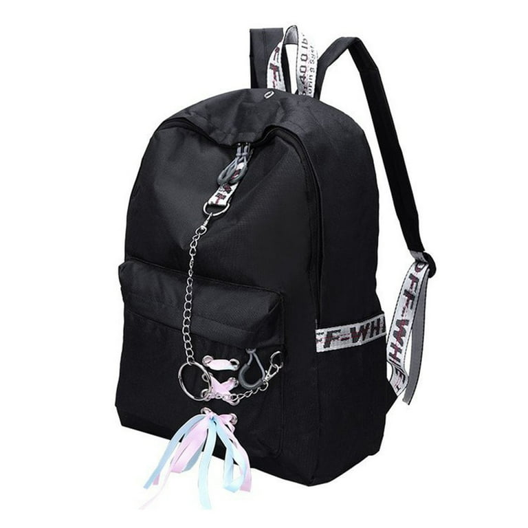 Black backpack with silver zippers clearance