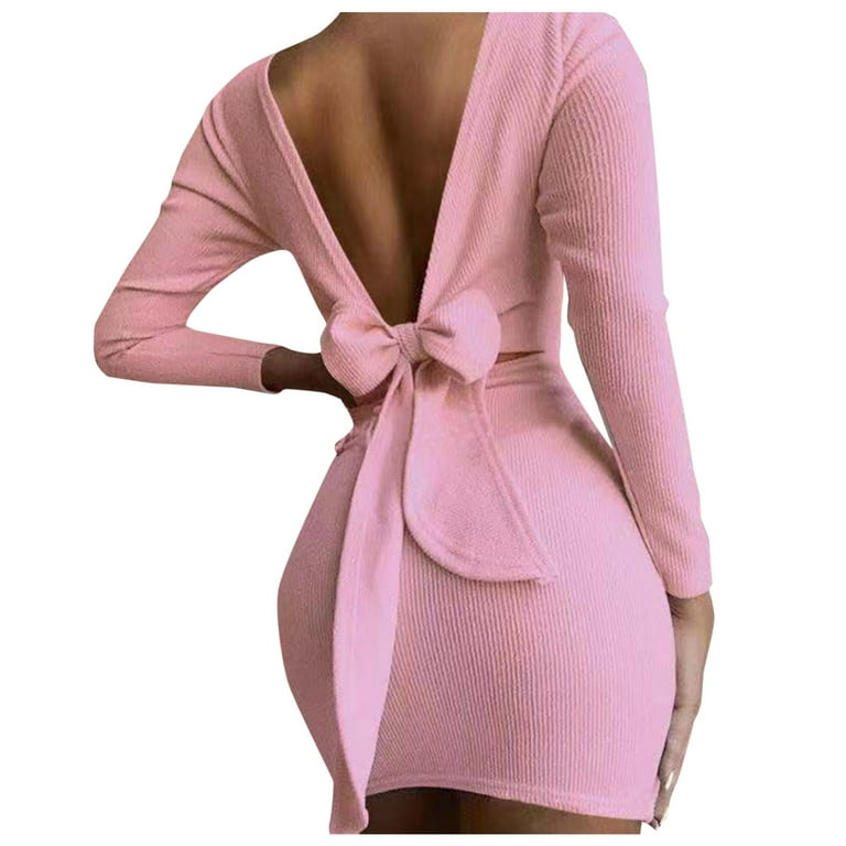 Bell Sleeve Solid Color Knee length Round Neck Plus Size Vacation Dresses Bell Sleeve Solid Color Knee length Round Neck Plus Size Vacation Dresses