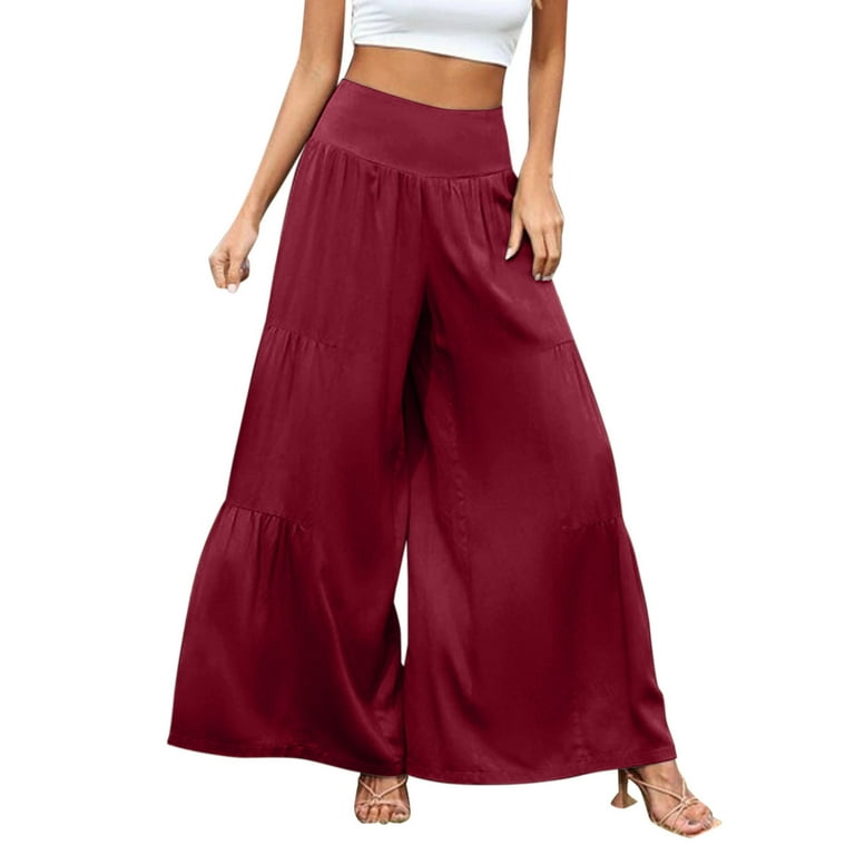 Casual Solid Patchwork Loose High Waist Wide Leg Solid Color Bottoms(5 Colors) Casual Solid Patchwork Loose High Waist Wide Leg Solid Color Bottoms(5 Colors)
