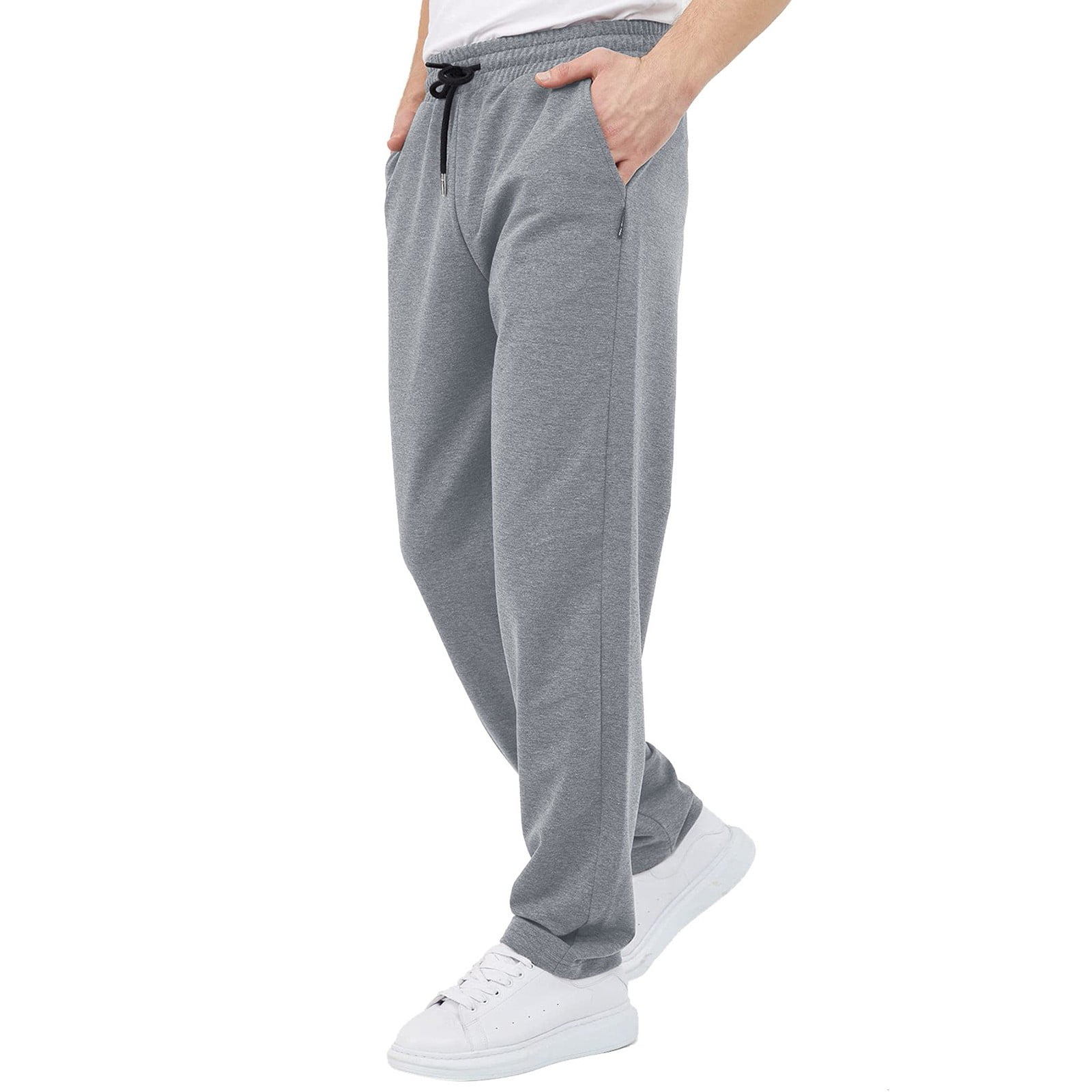Hoothy-Herren Sweatpants and Matching Sweatshirt Mens Summer Solid Color  Big Pockets Pants Pocket Drawstring Toddler Memory