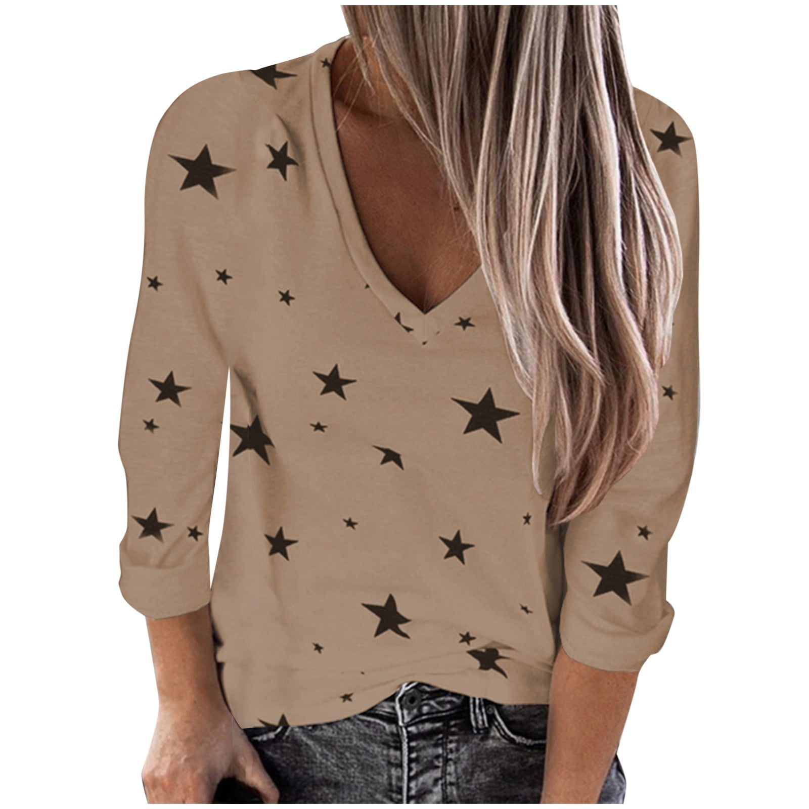  Women Prints Casual V Neck Short Sleeved A,0.01 Cent Items only,1  Dollar Stuff,Outlet Today Clearance Women,Items Under 3 Dollars,Clearance  Womens Tunic : Clothing, Shoes & Jewelry