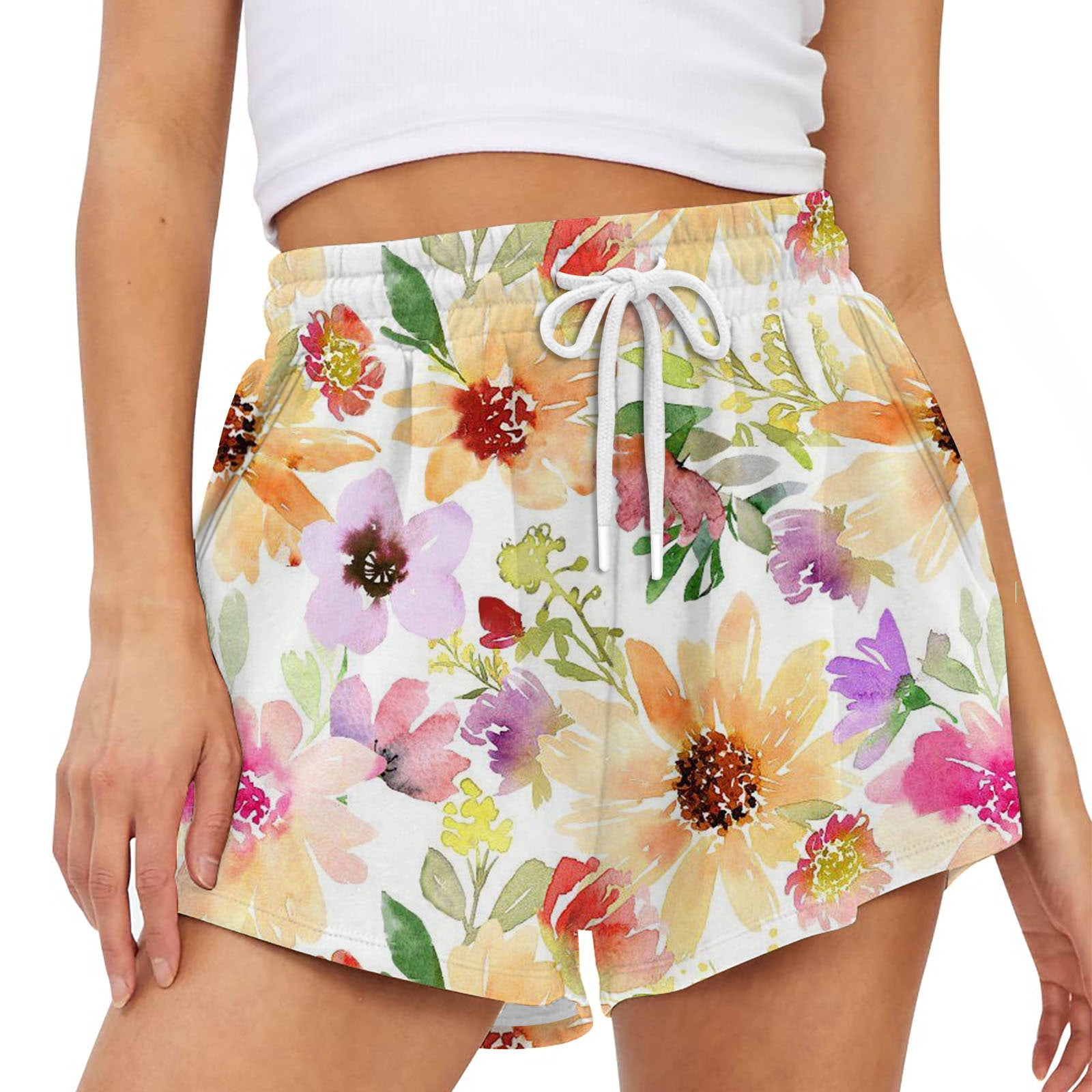HSMQHJWE Women'S Denim Shorts Short Sleeve Shirts For Women Womens Sweat  Shorts Casual Summer Comfy Lounge Shorts Printing Elastic Running Shorts