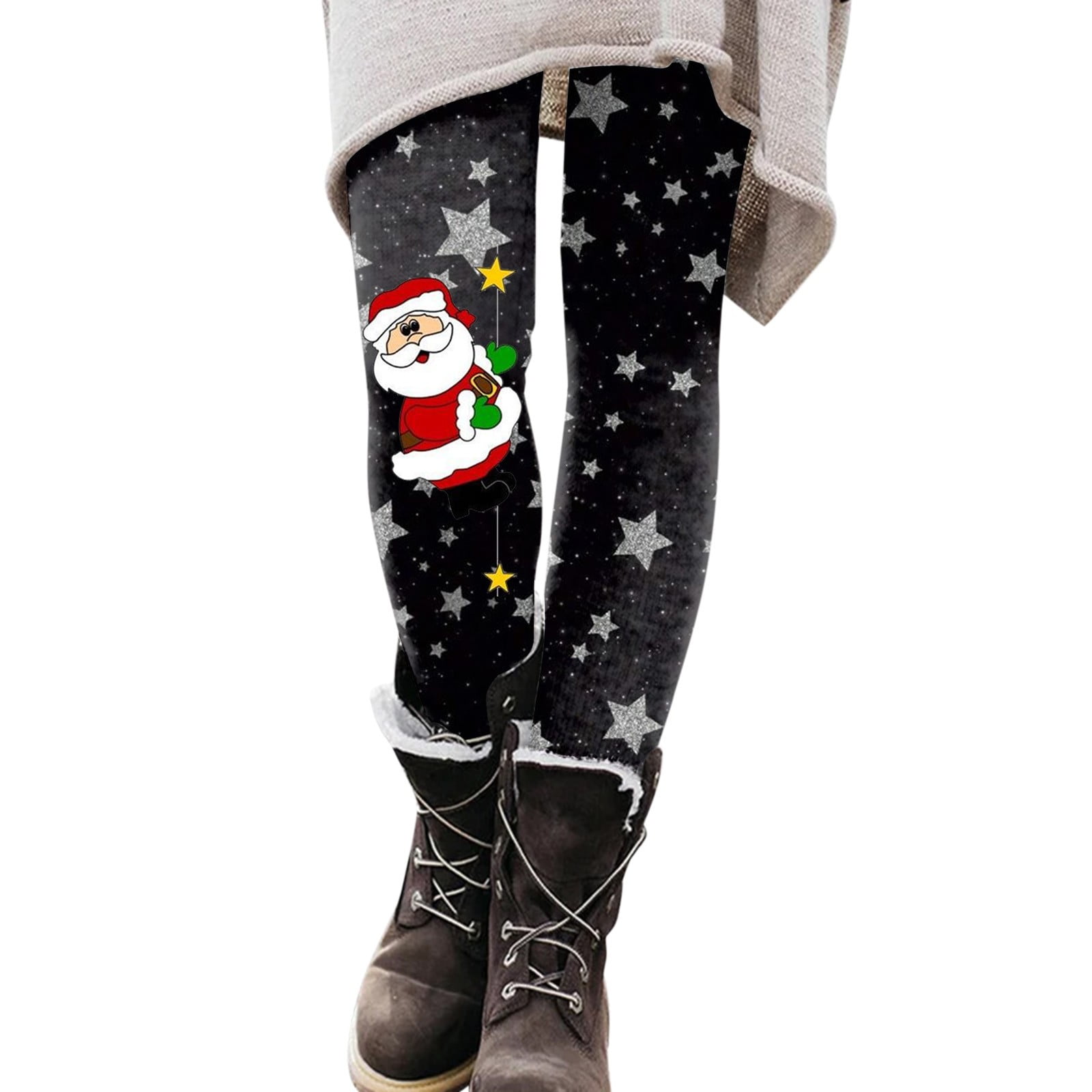 HSMQHJWE Womens Workout Set New Mix Leggings Plus Size Textu Women Casual  Cute Cartoon Christmas Santa Print Inside Leggings Boots Pants Leggings For  Women Plus Size With Holes 