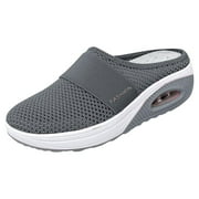 HSMQHJWE Women's Cushion Slip-On Walking Shoes Orthopedic Diabetic Walking Shoes Breathable Mesh Supportive Lightweight Plantar Fasciitis Slippers