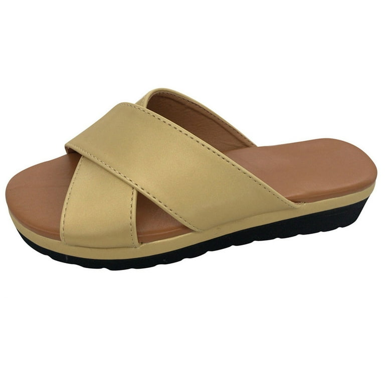 Cross strap shop footbed sandals