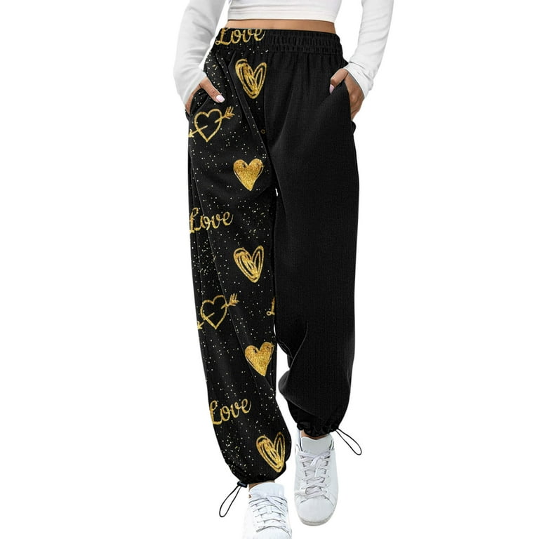 HSMQHJWE Women s Plus Size Cargo Pants Baggy High Elastic Waist