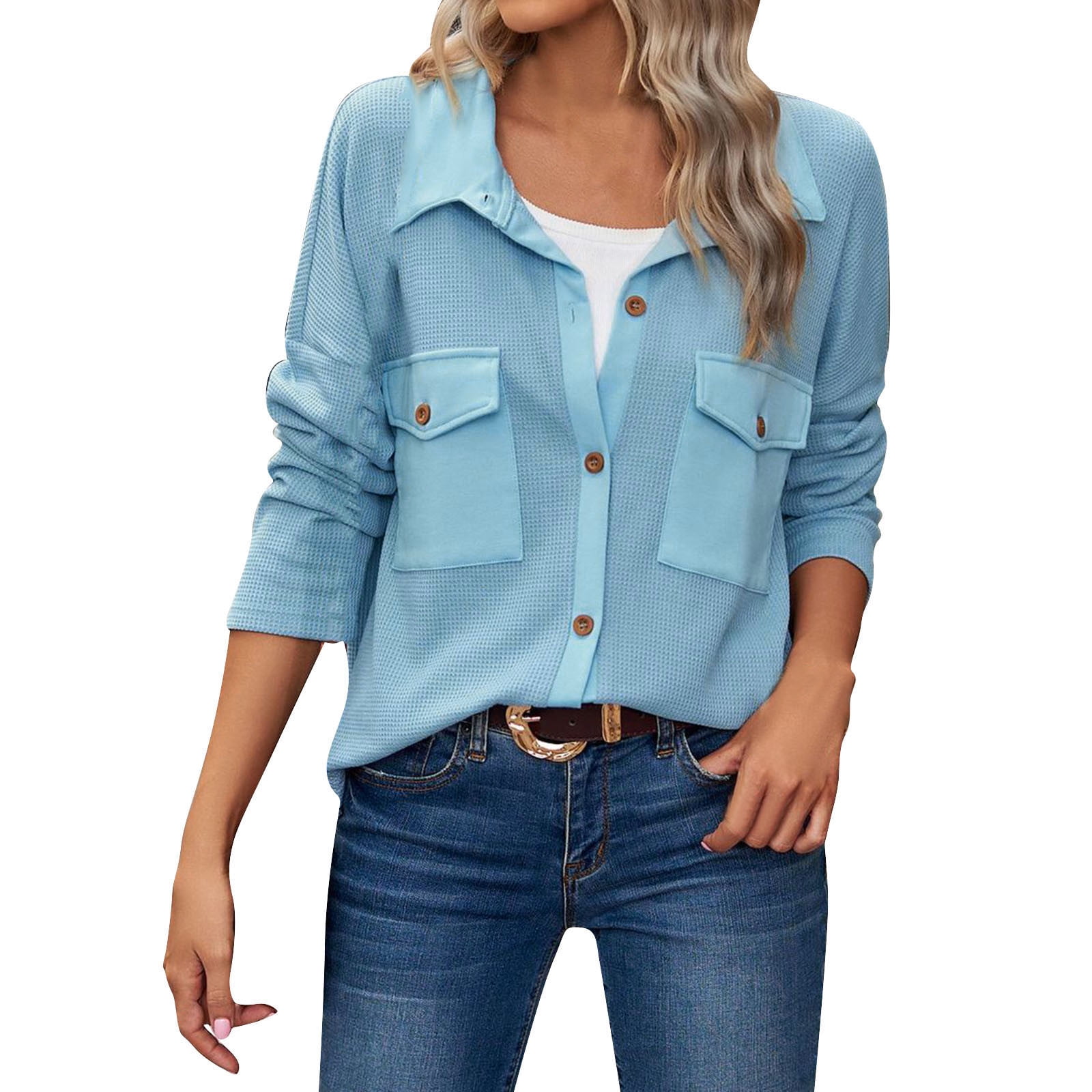 womens fitted long sleeve button down shirts