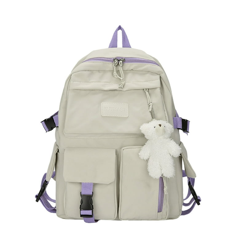 HSMQHJWE Womens Laptop Backpack High School Backpacks Men And Women Adult Fashion Colorblock Nylon Zipper Large Capacity Student Backpack Womens