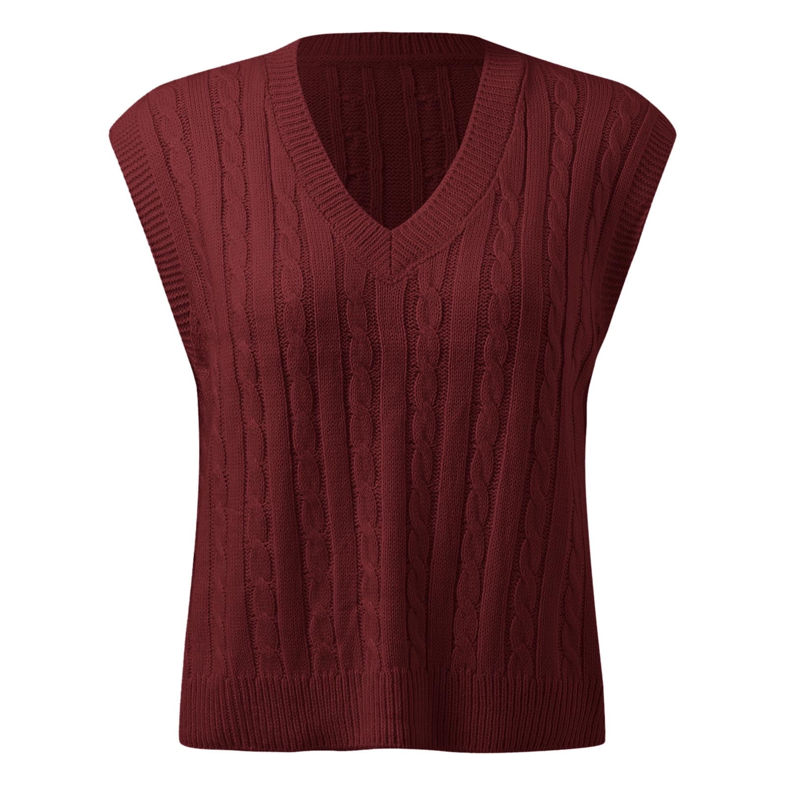 HSMQHJWE Womens V Neck Sweater Sweater Vest For Women Sleeveless Women