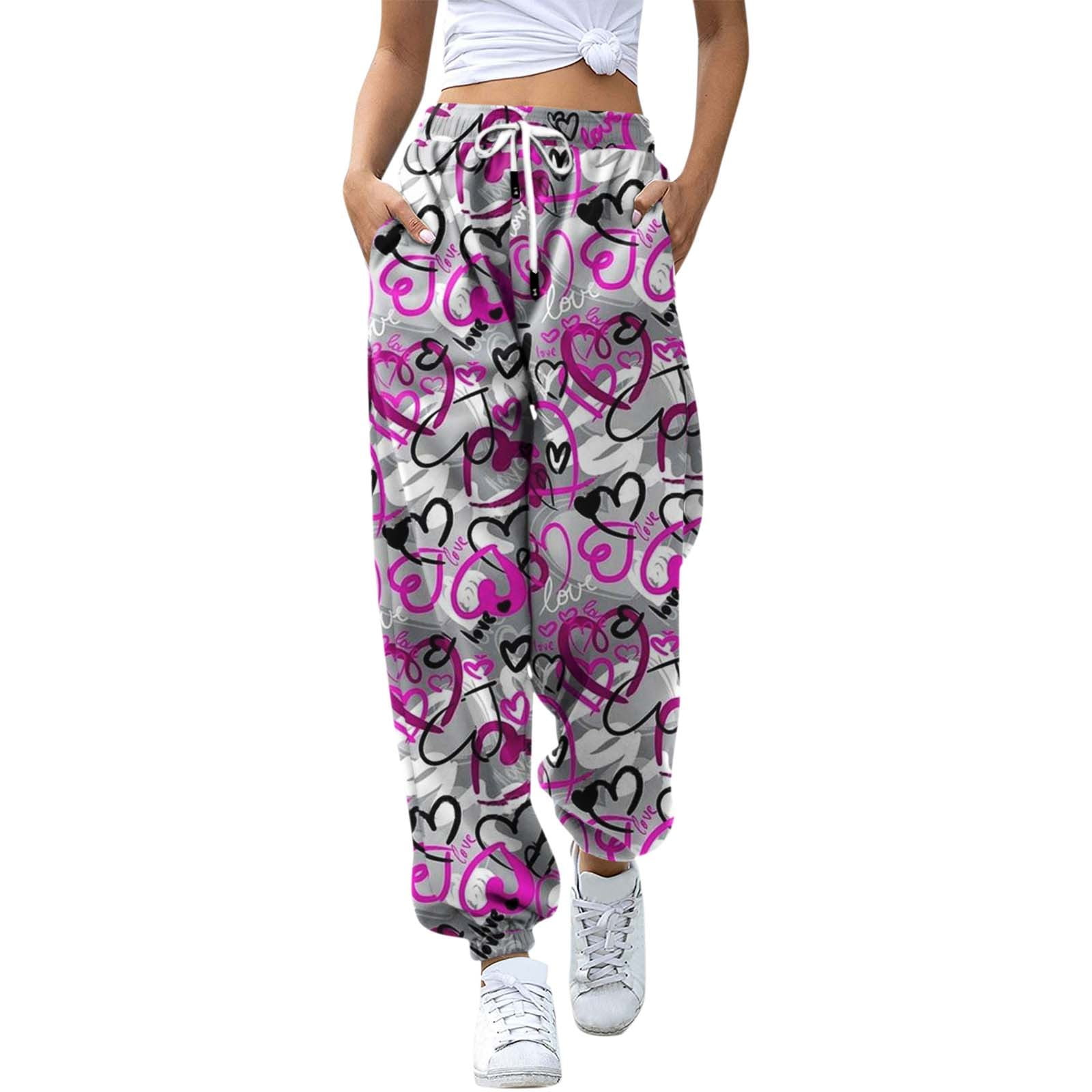 HSMQHJWE Jogging Pants Women Womens Work Clothes Business Casual Pants  Waist Leg Straight Pants Womens Pants Sport With Pocket High Loose Printed  Pants Pants Yoga Pants Women Pocket 