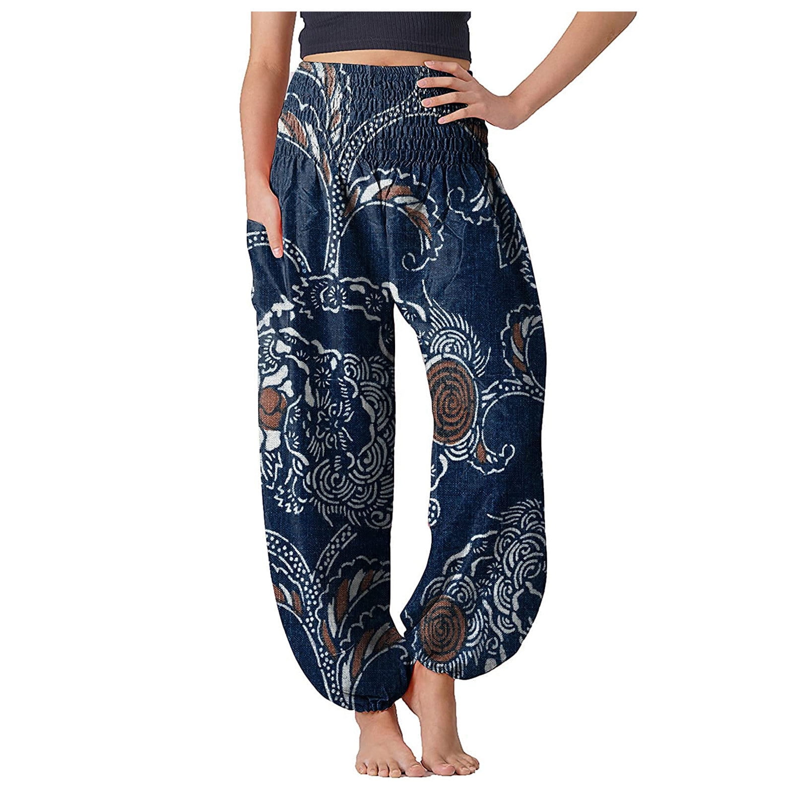 HSMQHJWE Yoga Pants Tight Leggings Women's Comfy Boho Pants Loose Yoga  Pants Hippie Pajama Lounge Boho Pajama Pants Yoga Scrub Pants Women Petite  