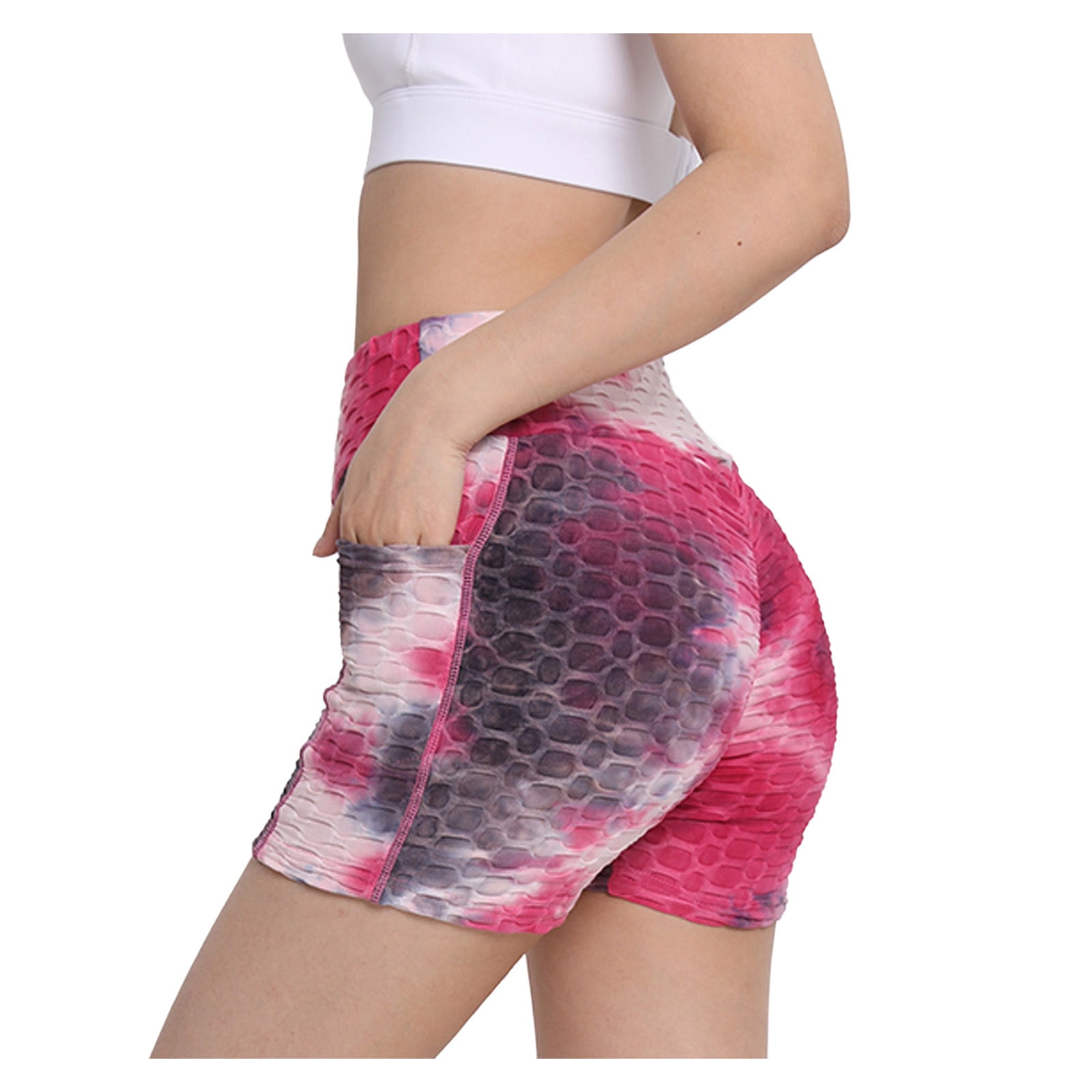 HSMQHJWE Womens Yoga Shorts with Pockets plus Womens Lace Elastic Out High  Waist Leggings Tight Sports Casual Yoga Short Pants Yoga Shorts Men Pack 