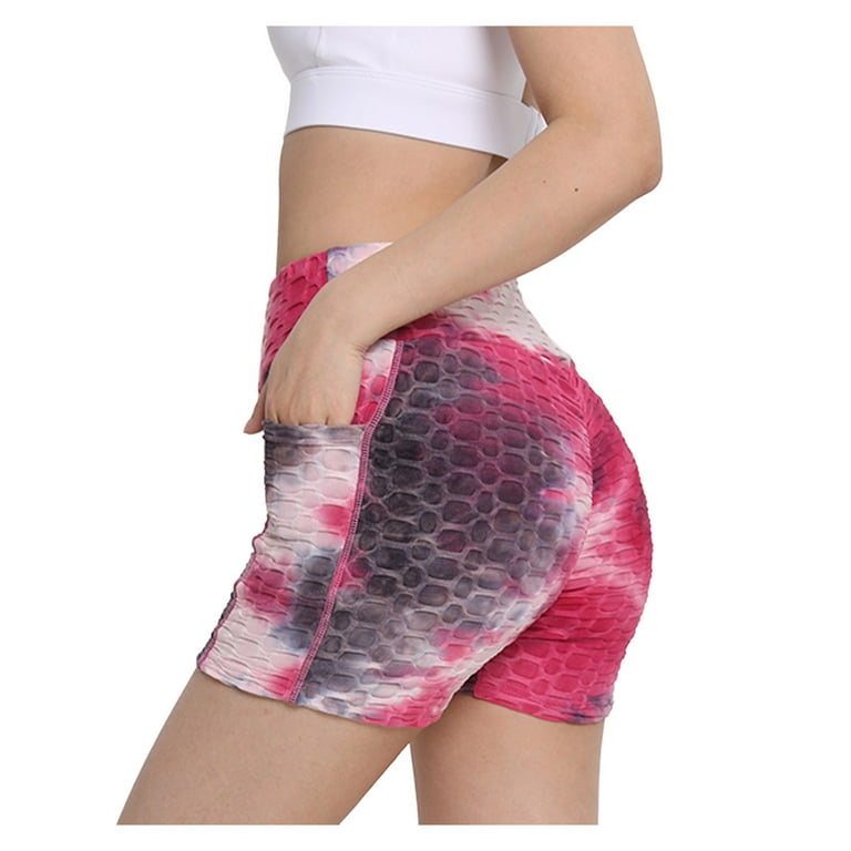 HSMQHJWE Yoga Shorts with Pockets for Women plus Size Women's Bubble  Lifting Exercise Fitness Running High Waist Yoga Pants Womens plus Size  Yoga