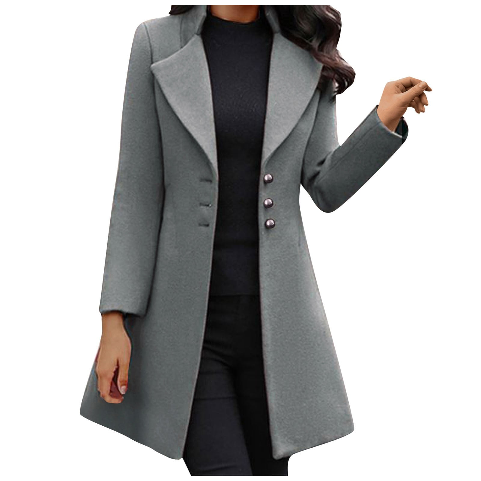 HSMQHJWE Womens Business Attire Womens Puffy Coat Womens Casual Light  Weight Thin Long Jacket Coat Long Sleeve Button Down Chest Pocketed Coats