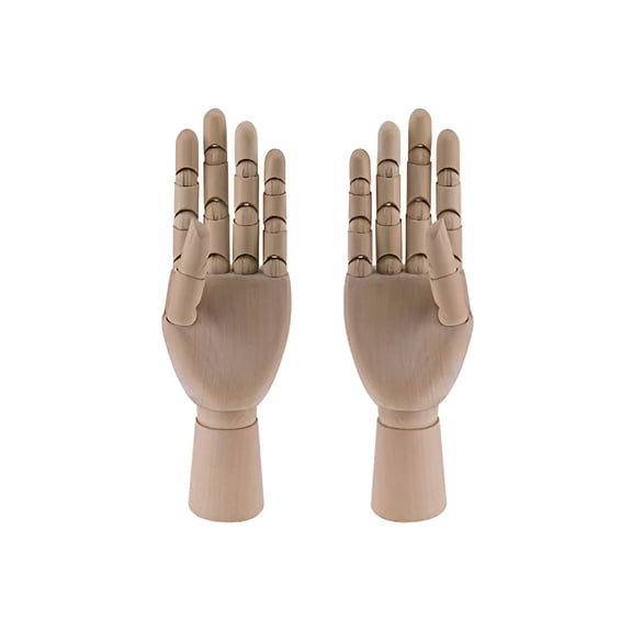 HSOMiD Flexible Wooden Hand Model Moveable Wooden Artists 12 Inches Hand Model for Sketching Drawing Painting Home Office Desk Decoration12 Inch Left and Right Hand 1 Set 12Inch Hands