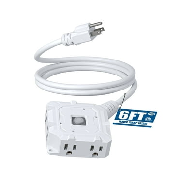 DEWENWILS 6 FT 14 AWG Extension Cord for Outside 6 Outlets with Switch and Indicator Lights Heavy Duty SJTW 15A 1875W