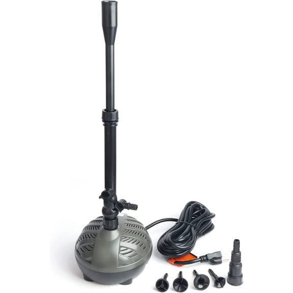 HSP2500N Submersible Water Pump - Turtle Shell Design - 660GPH - Black - Modern Unique - Pond & Aquarium Water Pump