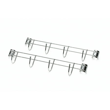HSS 16" Wide Side Bar With 4 Hooks Fits 1” Pole Diameter Chrome, 2-Pack