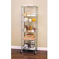 thumbnail image 1 of HSS 18"Dx24"Wx75"H, 6 Tier Wire Shelving Tower Rack with Casters, Chrome., 1 of 3