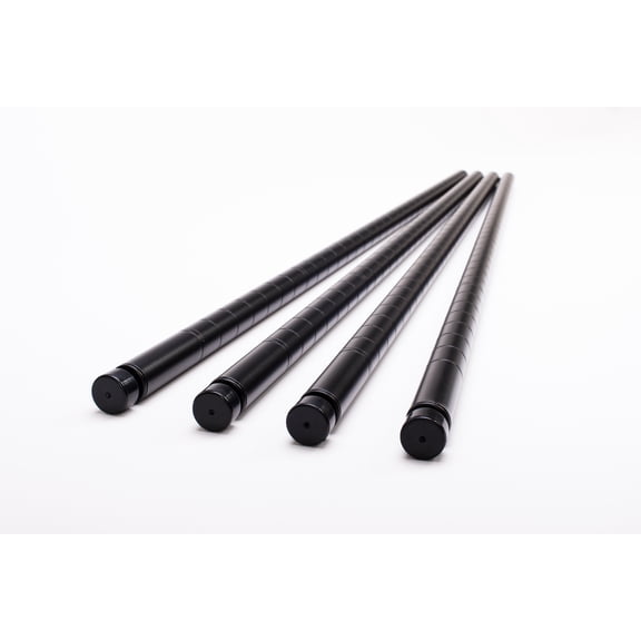 HSS 36" Long Bottom Pole 1" Pole Diameter 1.2 mm Thickness Black 4-Pack Hardware