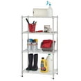 thumbnail image 1 of HSS 4 Tier Wire Shelving Unit, Chrome,  23.2"W x 13.4"D x 42"H, 1 of 7