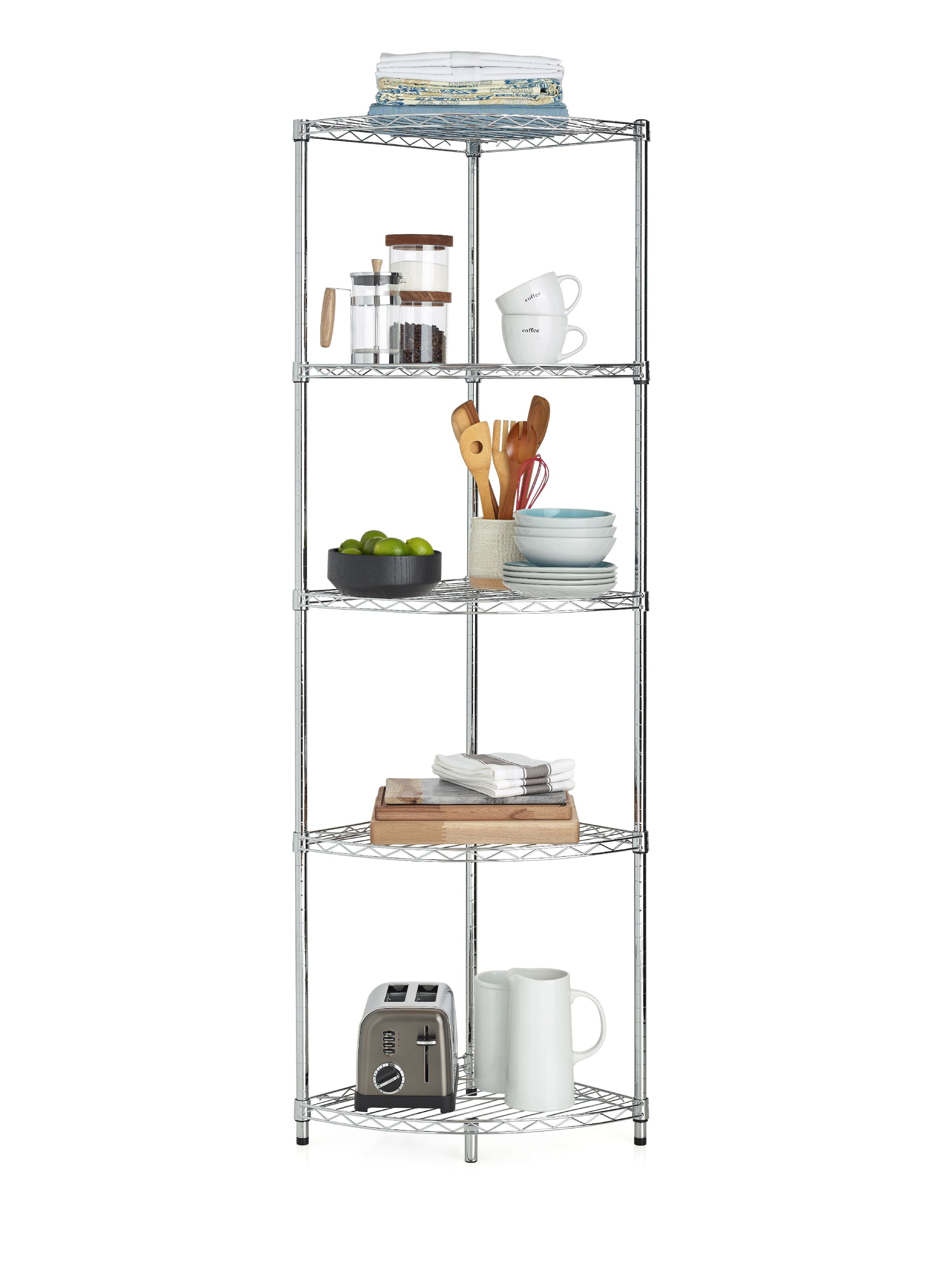 Corner metal 2024 shelving unit