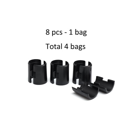 HSS 8TL78P-4X, 7/8" Plastic Black Lock Hardware Clips 32 Pieces