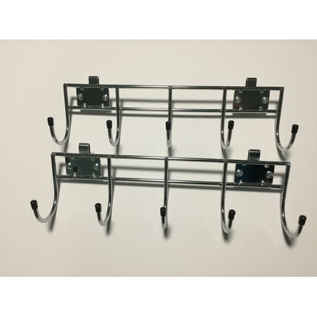 HSS Add-on 14" Steel Side Bar with 5 Hooks, Chrome, 2-Pack, Hardware