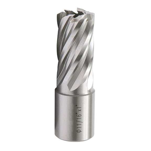 HSS Annular  11/16" Diameter x 1" Cutting Depth with 3/4" Weldon Shank