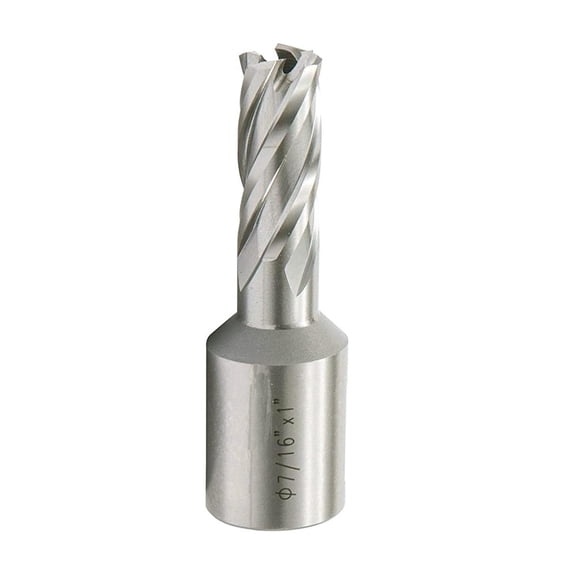 HSS Annular  7/16" Diameter x 1" Cutting Depth with 3/4" Weldon Shank
