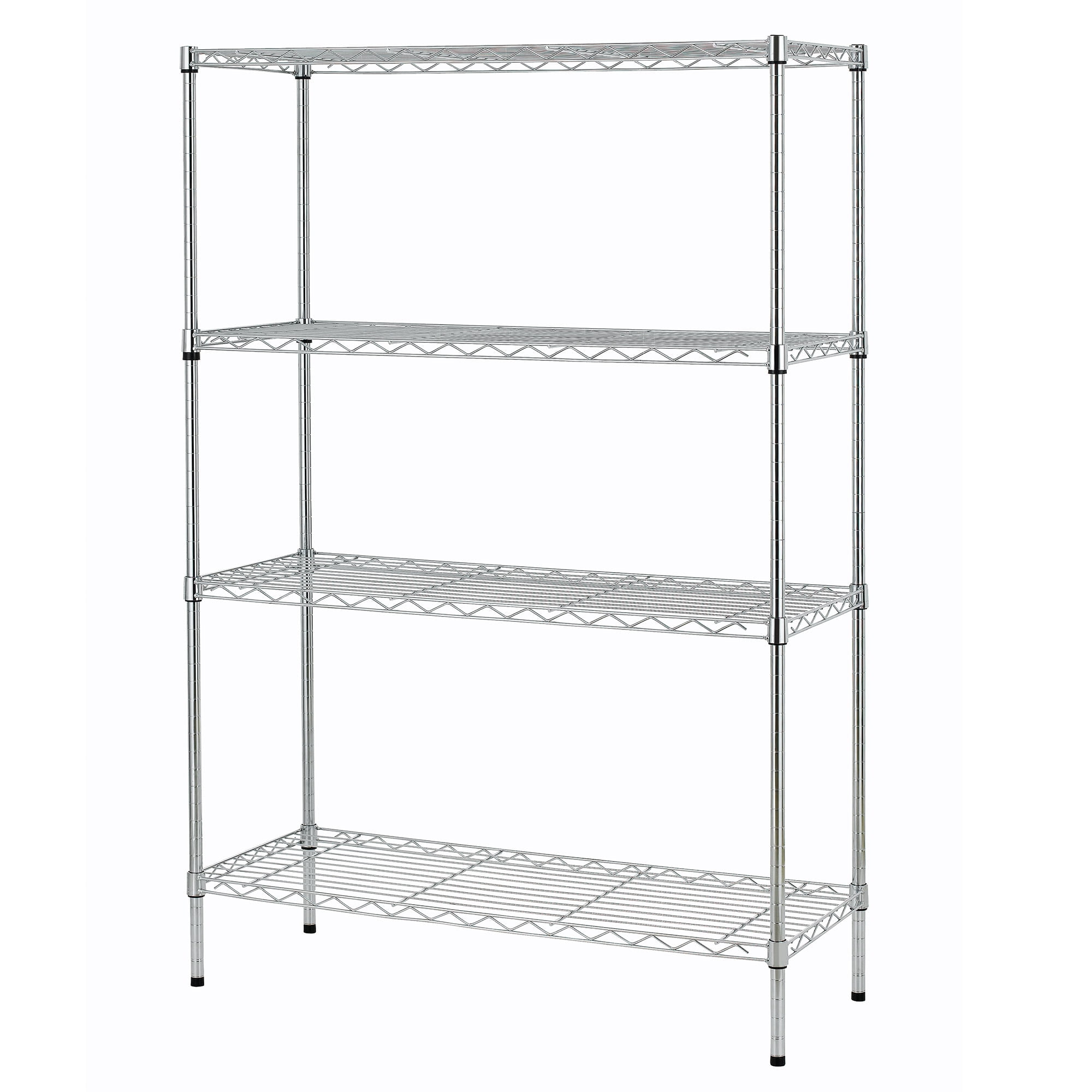 HSS Chrome Wire Shelf 4-Tier 54" H x 36" W x 14" D, 1400lb Total Capacity