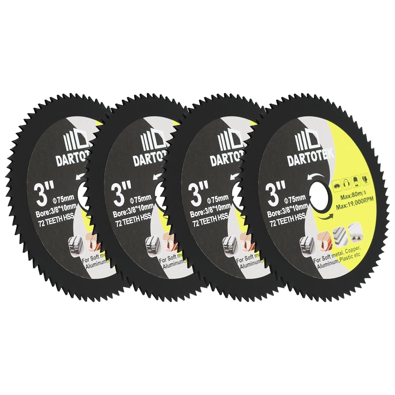 Carbon Steel Blades 3 Inch Carbon Steel Circular Saw Blade Set - 80 Tooth Wood Cutting Disc For Plywood, Laminate, Drywall Wood Cutting Blades