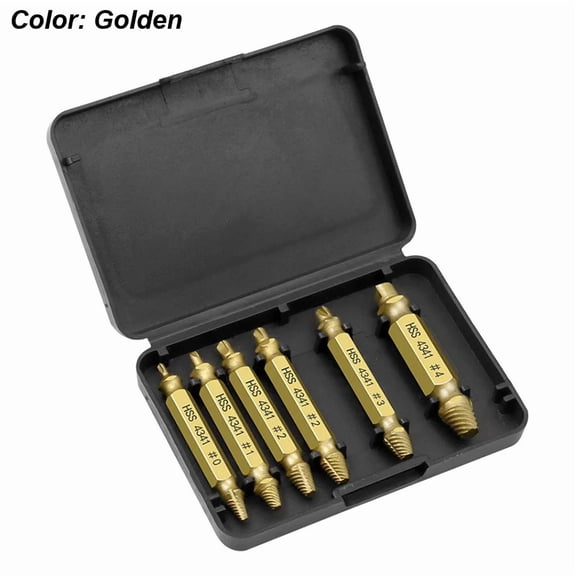 HSS Damaged Screw Extractor Set, Dual-End Drill Bit Stripped Broken Bolt Remover Kit, Quick Easy Demolition Tool Compatible with Standard Power Drills
