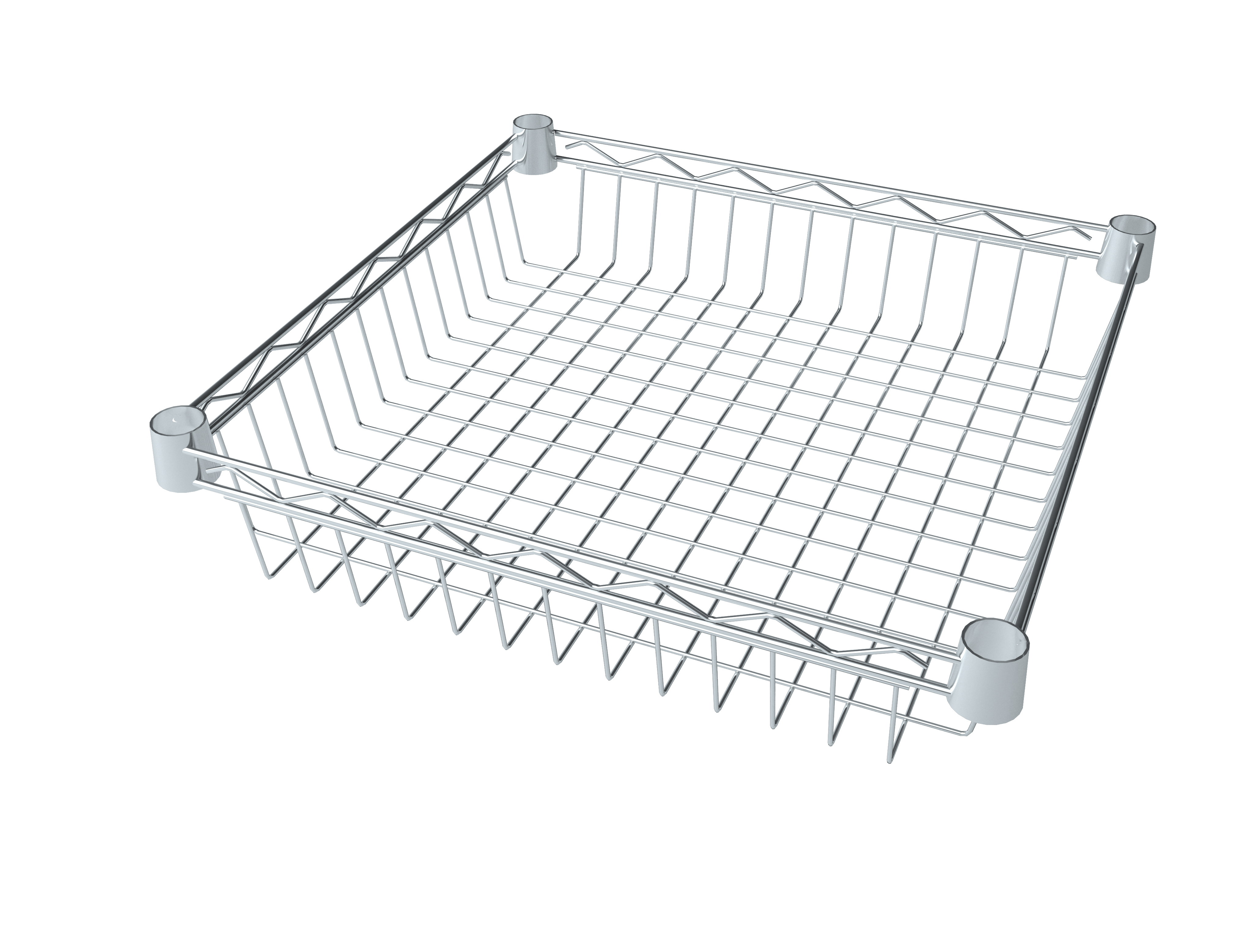 HSS Extra Wire Basket 16"x16"x4" Deep Fits on 7/8" Pole Diameter, Chrome - image 1 of 3