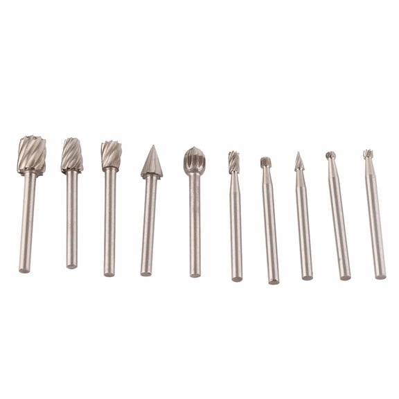 HSS File Set for Die Grinder - Wood Carving Rasp & Burrs for Engraving, Mold Making, Chamfering steel wood Power Tools Woodworking Engraving