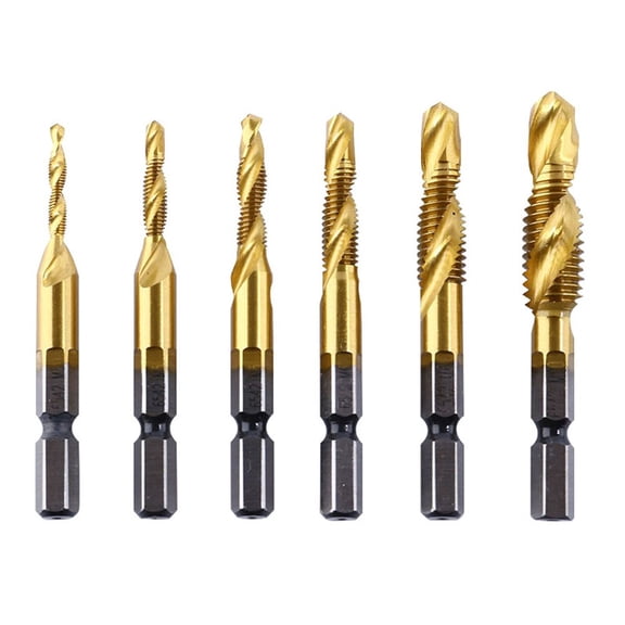 HSS Hex Shank Metric Thread Taps Spiral Flutes Chamfering For Wood Plastic Aluminum Tin Alloy Magnesium Alloy Easy Operation DIY Threading Machine