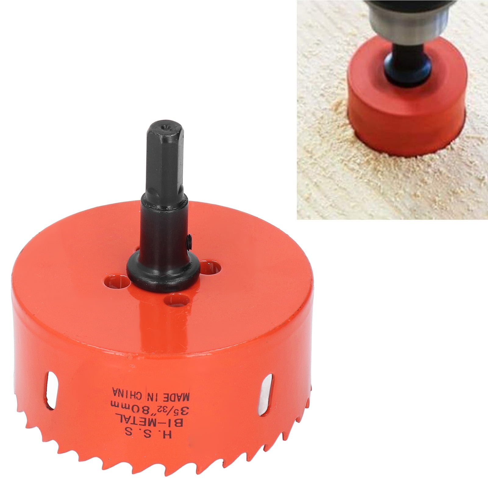 HSS Hole Saw With Mandrel 80mm Cutting Sharply Teeth Hole Drilling