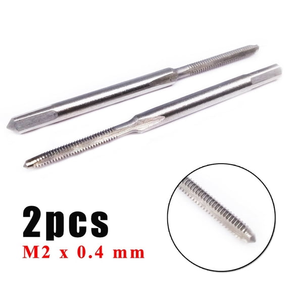 HSS M2 X 0.4 Mm Metric Taper Tap, Right Hand Thread, 45Mm Length High Steel For Metalworking Drilling And Threading Tasks, 2-Pack