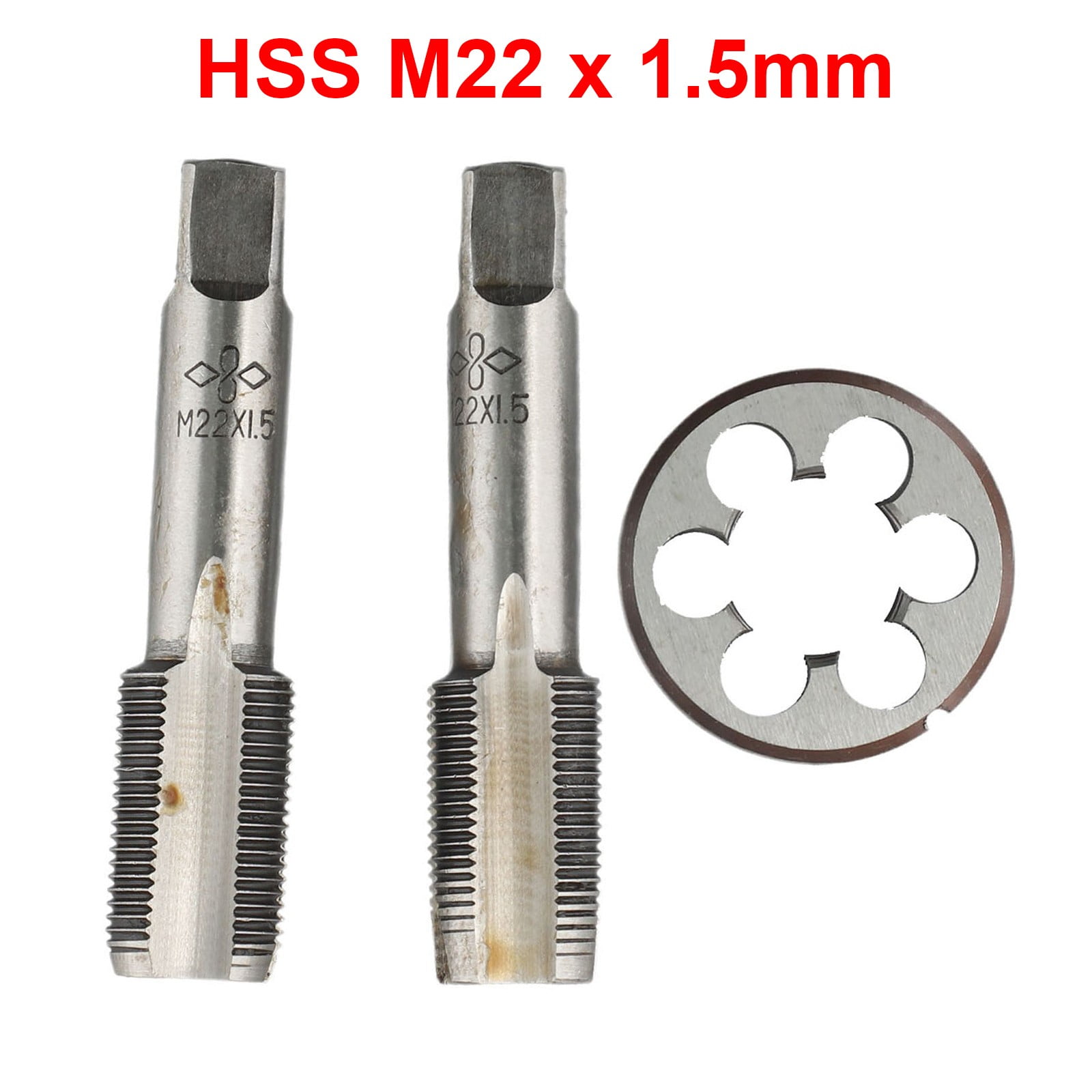 HSS Gewindebohrer Set M22x1,5mm - Metrisch Rechts 3-tlg Für Metallbearbeitung