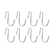 HSS S-Shaped Steel Wire Shelving Hooks, Chrome Color, 8-Pack, Hardware
