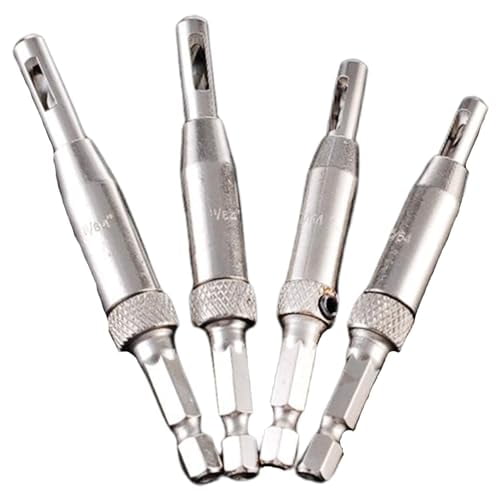 HSS Self Centering Hinge Tapper Core Drill Bit Set 4 Pcs 1/4inch Quick ...