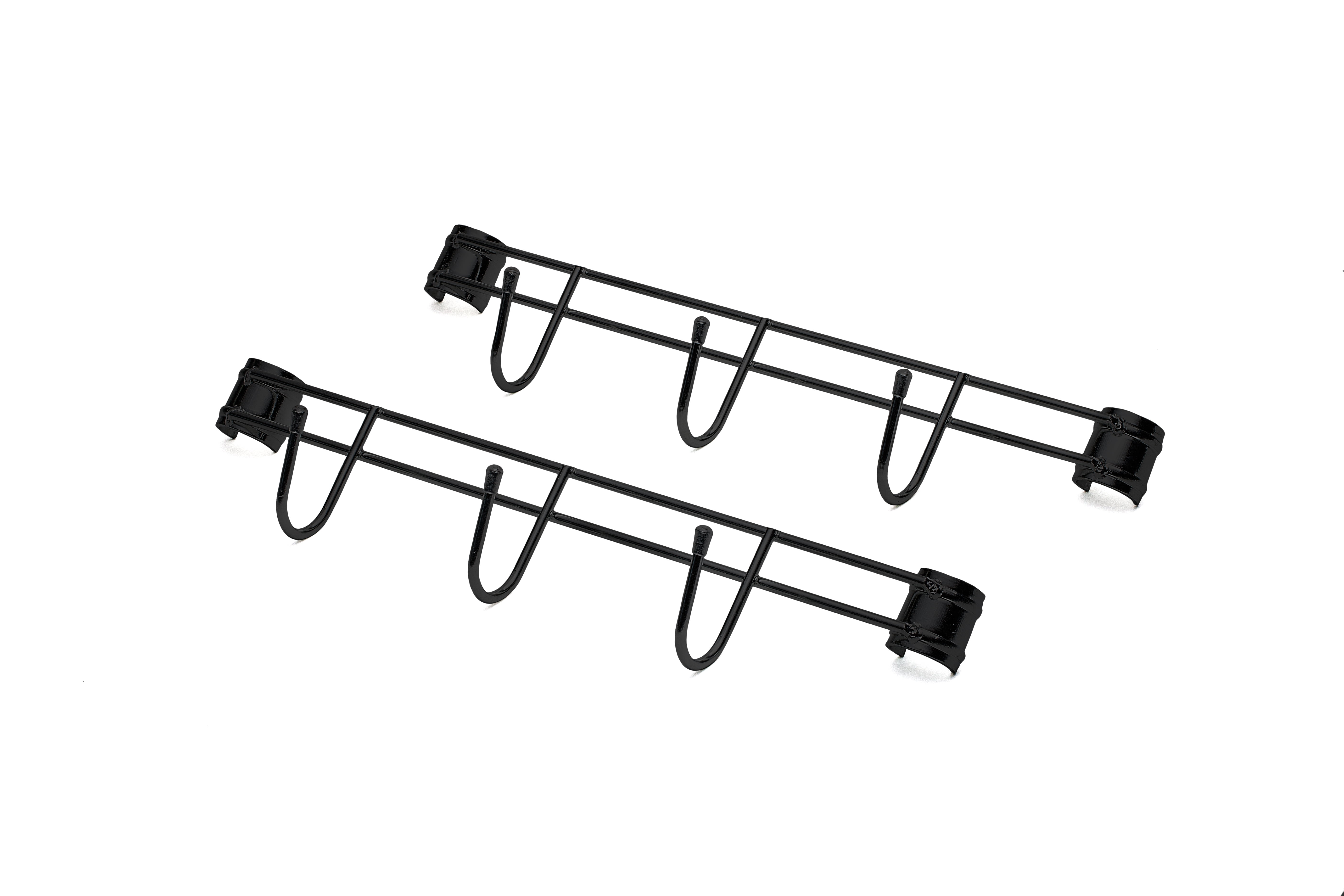 HSS Side Bar with 3 Hooks 14" Wide Fits 7/8” Pole Diameter Black 2Pack, Hardware