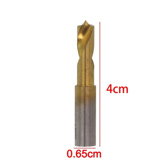 HSS Spot-Weld Cutter Welding Drill Bit Countersink Bit with Special Centering Nib Design 6.5mm 8mm 10mm Gold Silver Titanium Plating for Power Tools Workshop Equipment(6.5mm)