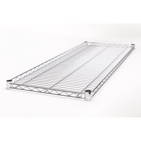HSS Steel Extra Wire Shelf 18"x48", Fits 1" Pole Diameter, Chrome, Capacity 600 lbs